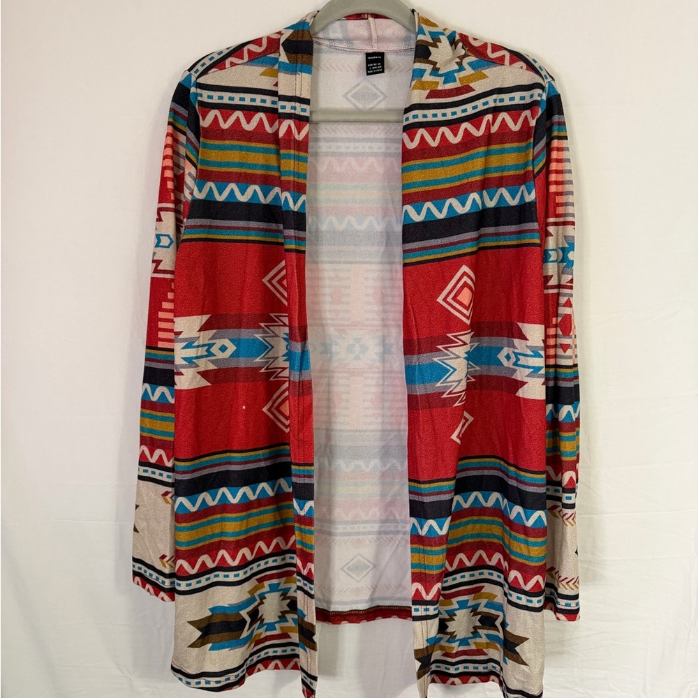 Southwestern Patterned Open Cardigan